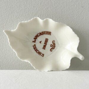Limoges Porcelain L’Hotel Lancaster Paris Leaf Trinket Dish Ashtray France